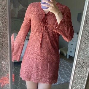 Charlotte Russe Burnt Orange/ Red Lace Dress